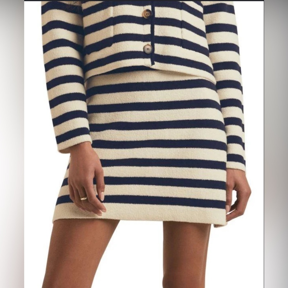 Favorite Daughter Striped Knit Mini Skirt
